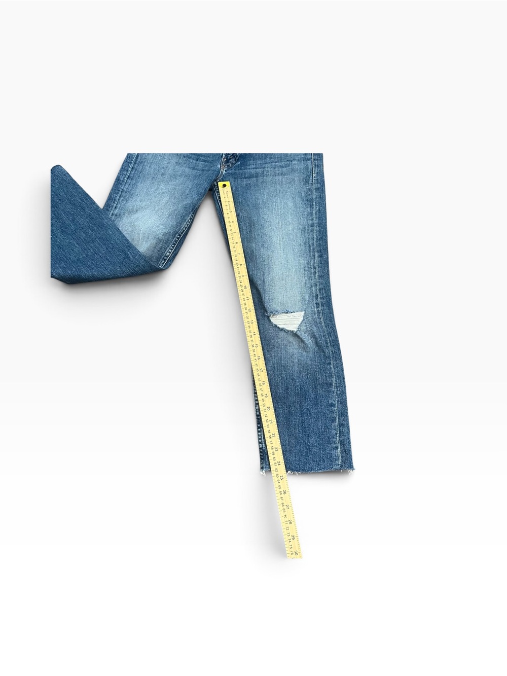 MOTHER Pixie Tomcat Crop Not Cut & Pasted Jeans Size 26 Raw Hem See Note - Picture 13 of 16